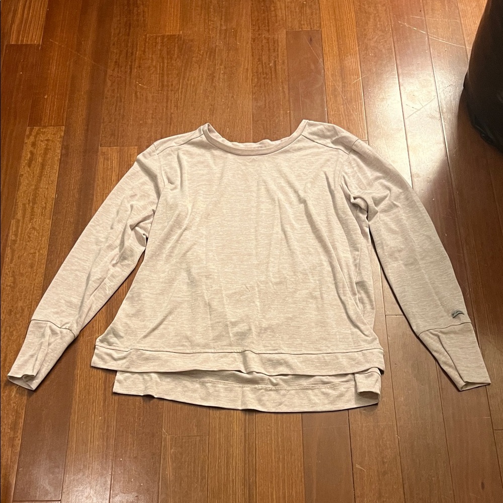 Cream/Maroon Long Sleeve Top